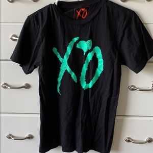 The Weeknd XO black and teal tour tee 2017